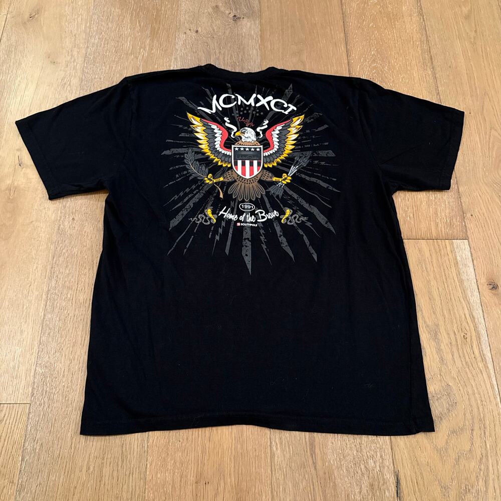 Y2K Southpole Eagle Embroidered Black T-Shirt – Rare